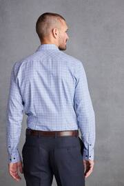 Light Blue Small Check Regular Fit Single Cuff Signature Shirt - Image 3 of 7