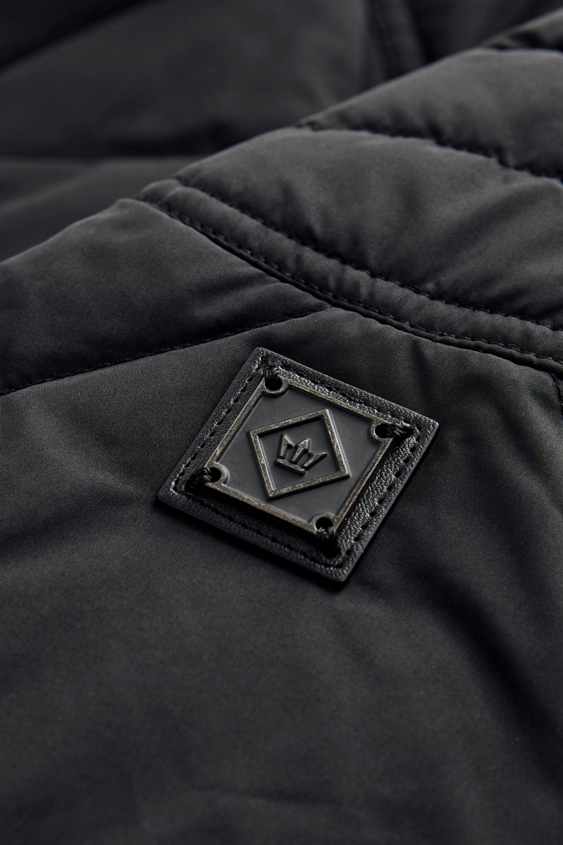 Black Diamond Quilt Biker Coat - Image 16 of 18