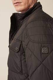 Black Diamond Quilt Biker Coat - Image 6 of 18