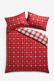 Red Check Reversible Christmas Brushed Cotton Oxford Duvet Cover and Pillowcase Set - Image 7 of 9