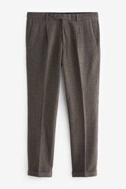 Brown Slim Wool Blend Puppytooth Suit Trousers - Image 5 of 9