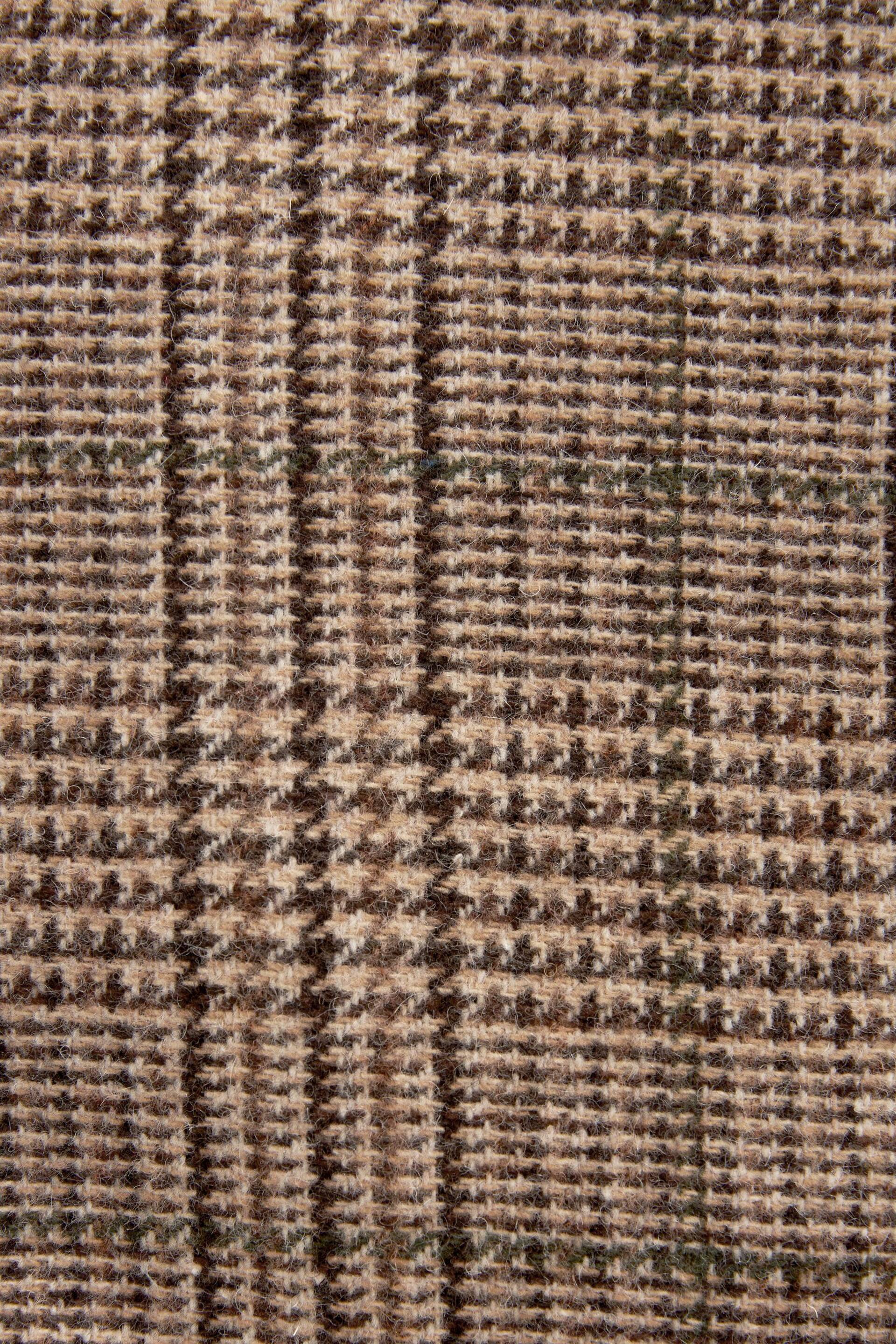 Brown Slim Wool Content Check Suit Jacket - Image 11 of 12