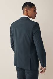 Teal Blue Two Button Suit: Jacket - Image 2 of 11