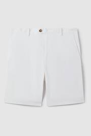 Reiss White Wicket Modern Fit Cotton Blend Chino Shorts - Image 2 of 6