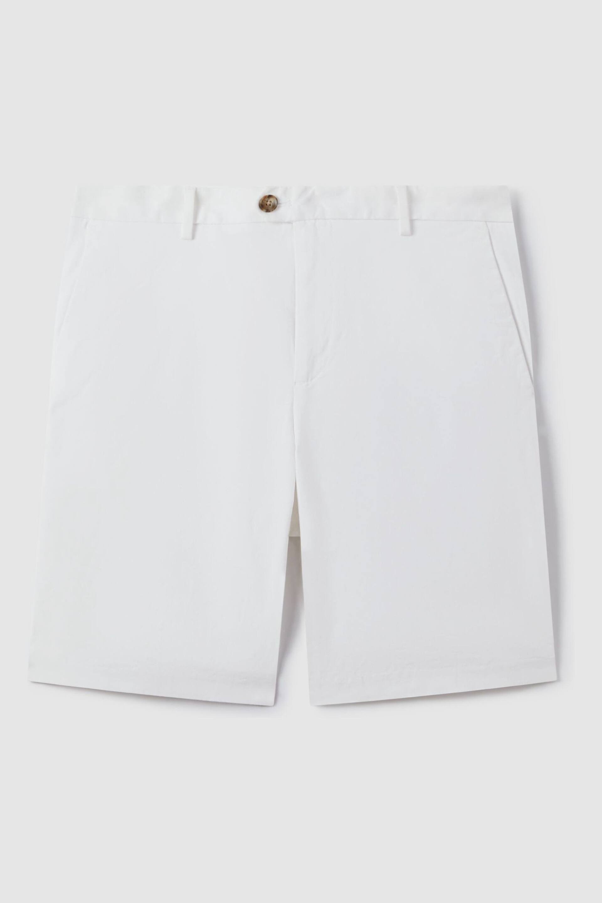 Reiss White Wicket Modern Fit Cotton Blend Chino Shorts - Image 2 of 6