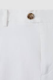 Reiss White Wicket Modern Fit Cotton Blend Chino Shorts - Image 6 of 6