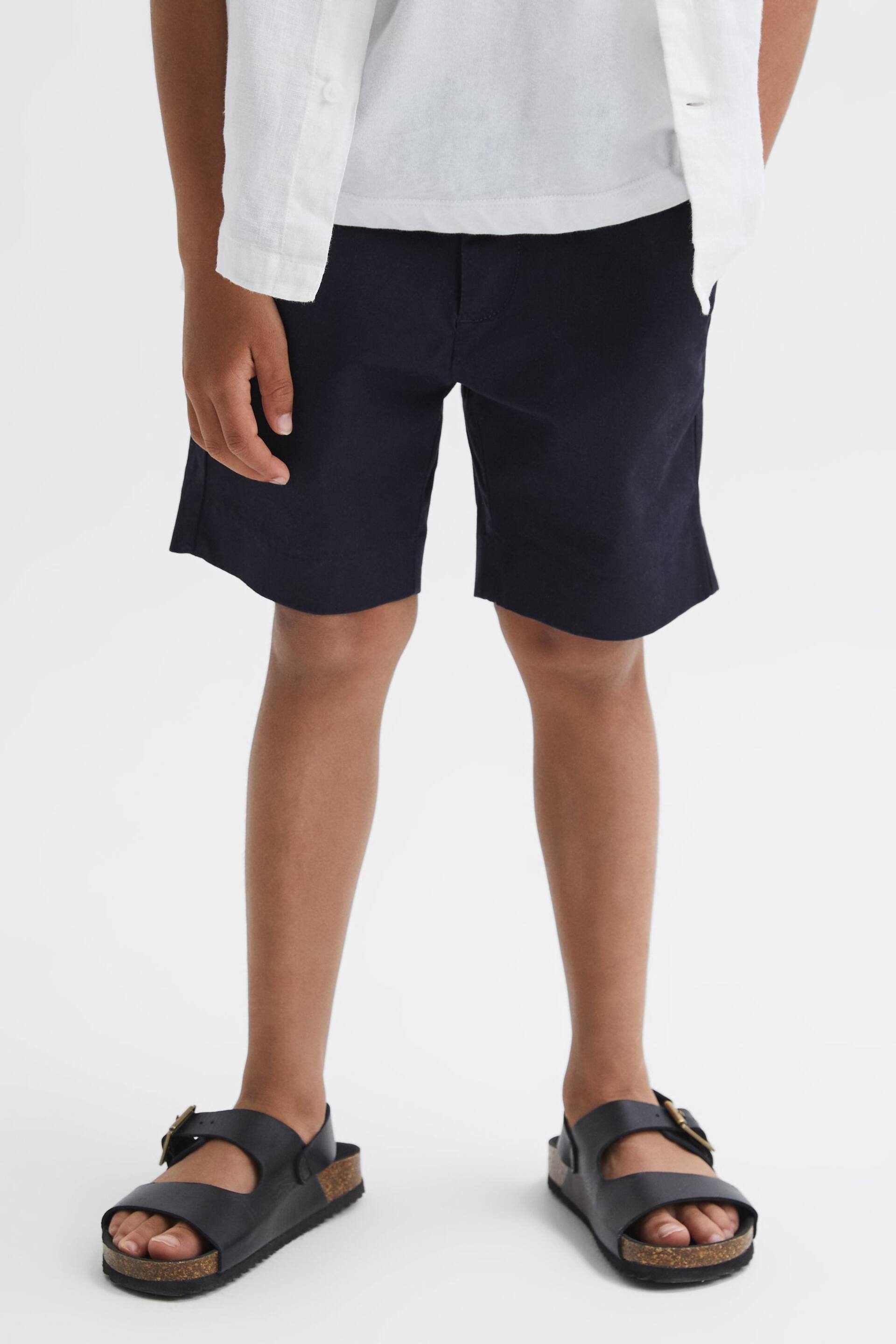 Reiss Navy Wicket Senior Casual Chino Shorts - Image 1 of 5