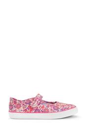 Start Rite Busy Lizzie Pink Floral Canvas Riptape Shoes - Image 1 of 5