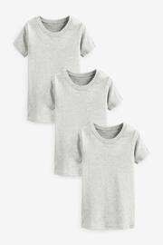Grey Short Sleeve Vest 3 Pack (1.5-16yrs) - Image 1 of 3