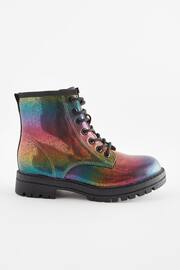 Rainbow Metallic Wide Fit (G) Warm Lined Lace-Up Boots - Image 2 of 5