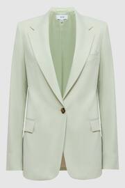 Reiss Green Naomi Single Breasted Wool Blend Blazer - Image 2 of 5