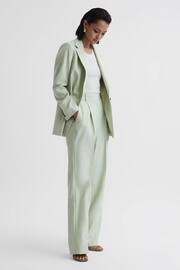 Reiss Green Naomi Single Breasted Wool Blend Blazer - Image 3 of 5