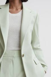 Reiss Green Naomi Single Breasted Wool Blend Blazer - Image 4 of 5