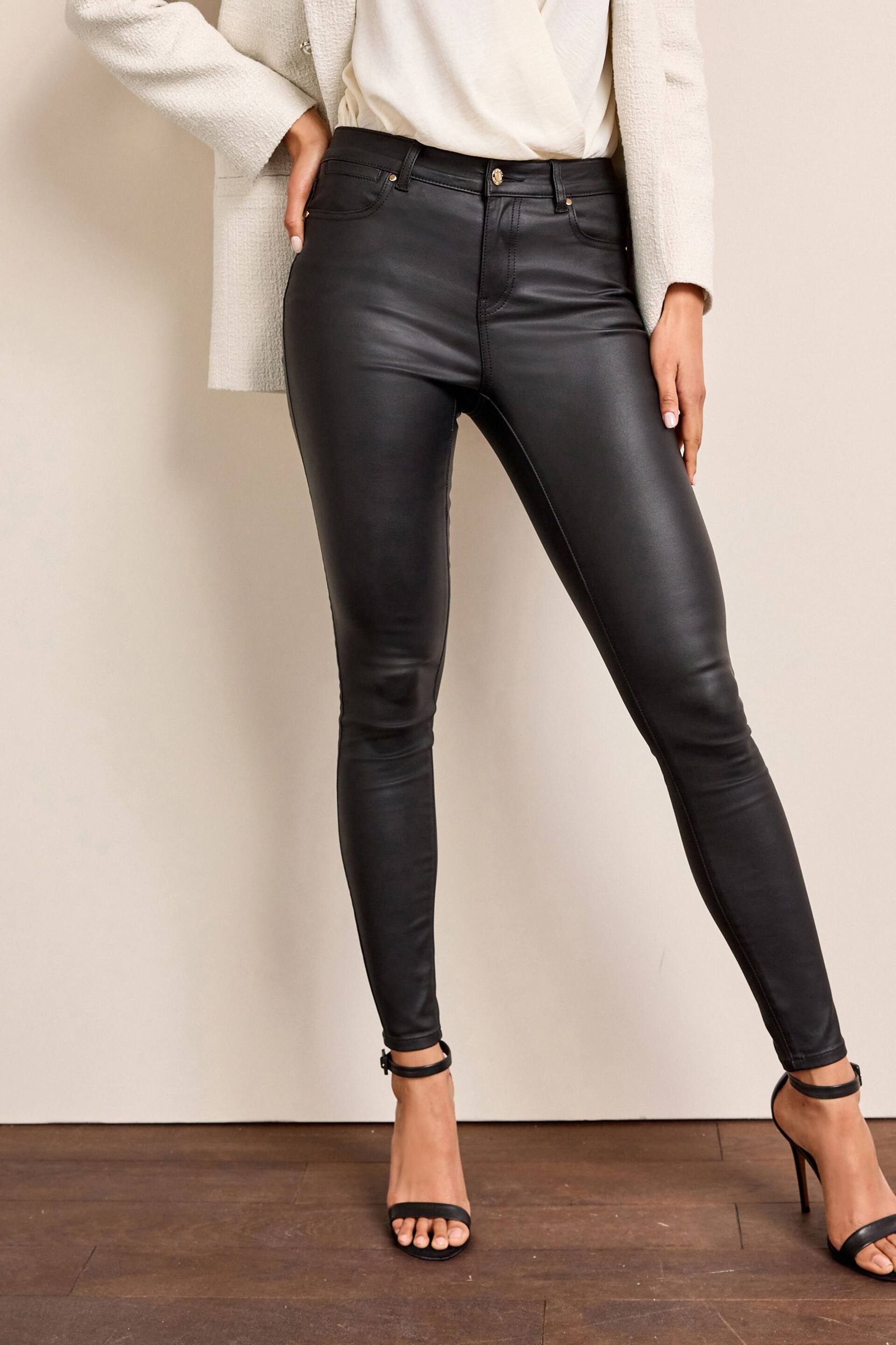Black Coated Skinny Jeans - Image 3 of 7