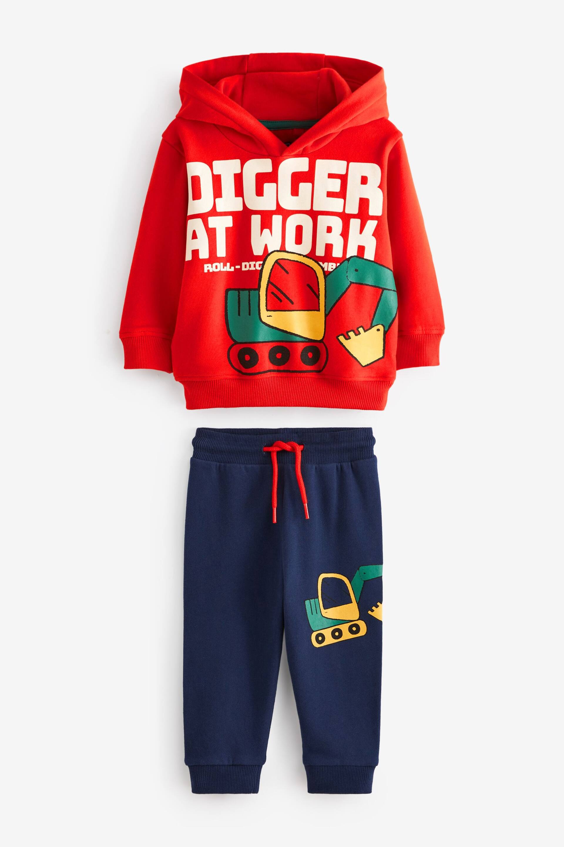 Red Digger Character Hoodie And Joggers Set (3mths-7yrs) - Image 4 of 5