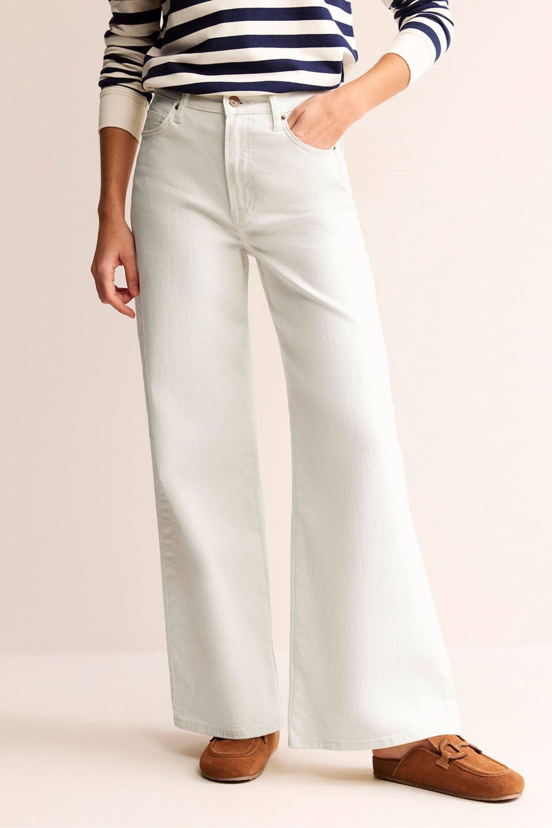 Boden White High Rise Wide Leg Jeans - Image 1 of 8