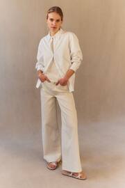 Boden White High Rise Wide Leg Jeans - Image 6 of 8