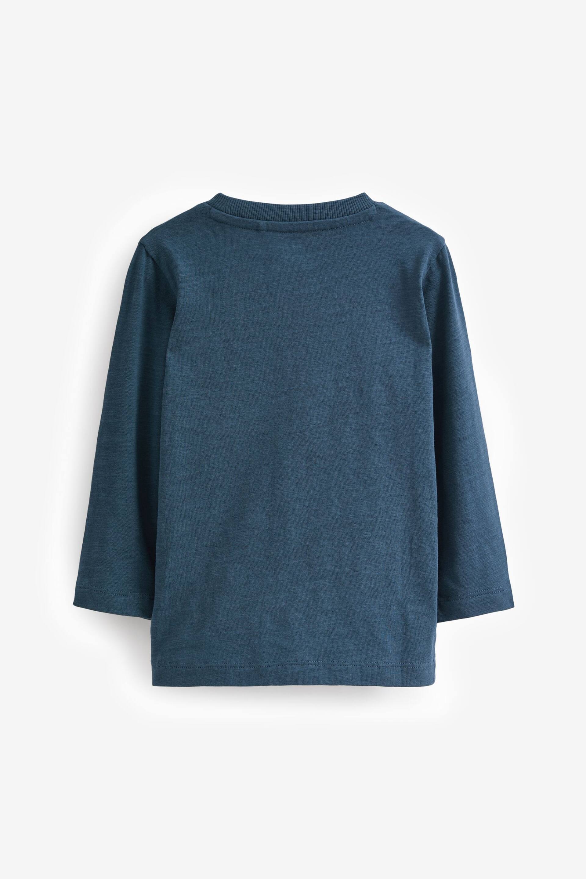 Blue/Navy 5 Pack Long Sleeve T-Shirts (3mths-7yrs) - Image 2 of 3