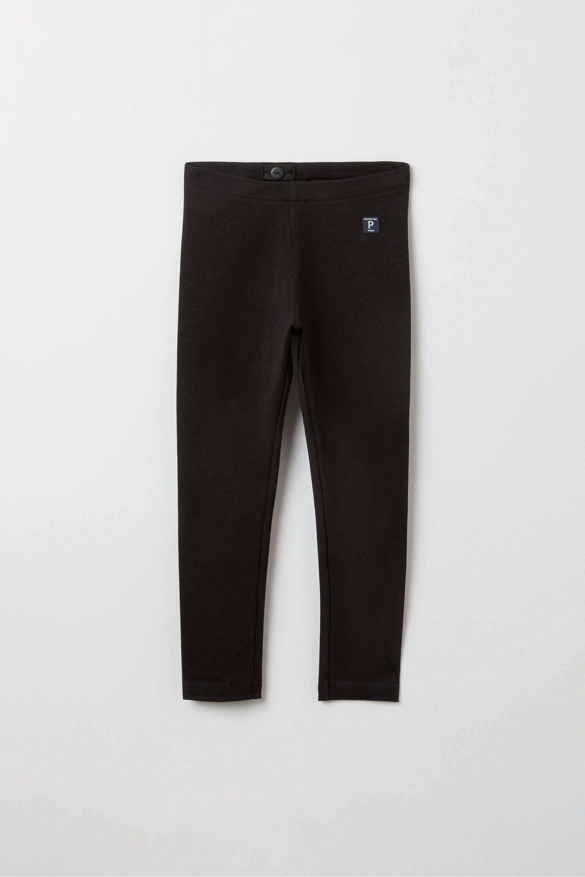 Polarn O. Pyret Black Organic Cotton Plain Leggings - Image 1 of 2