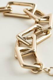 Gold Tone Rectangular Link Chunky Chain Bracelet - Image 4 of 4