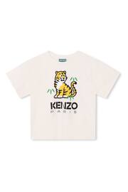 KENZO KIDS White Tiger Logo T-Shirt - Image 1 of 2