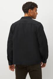 Fred Perry Black Twill Shacket Overshirt - Image 3 of 9