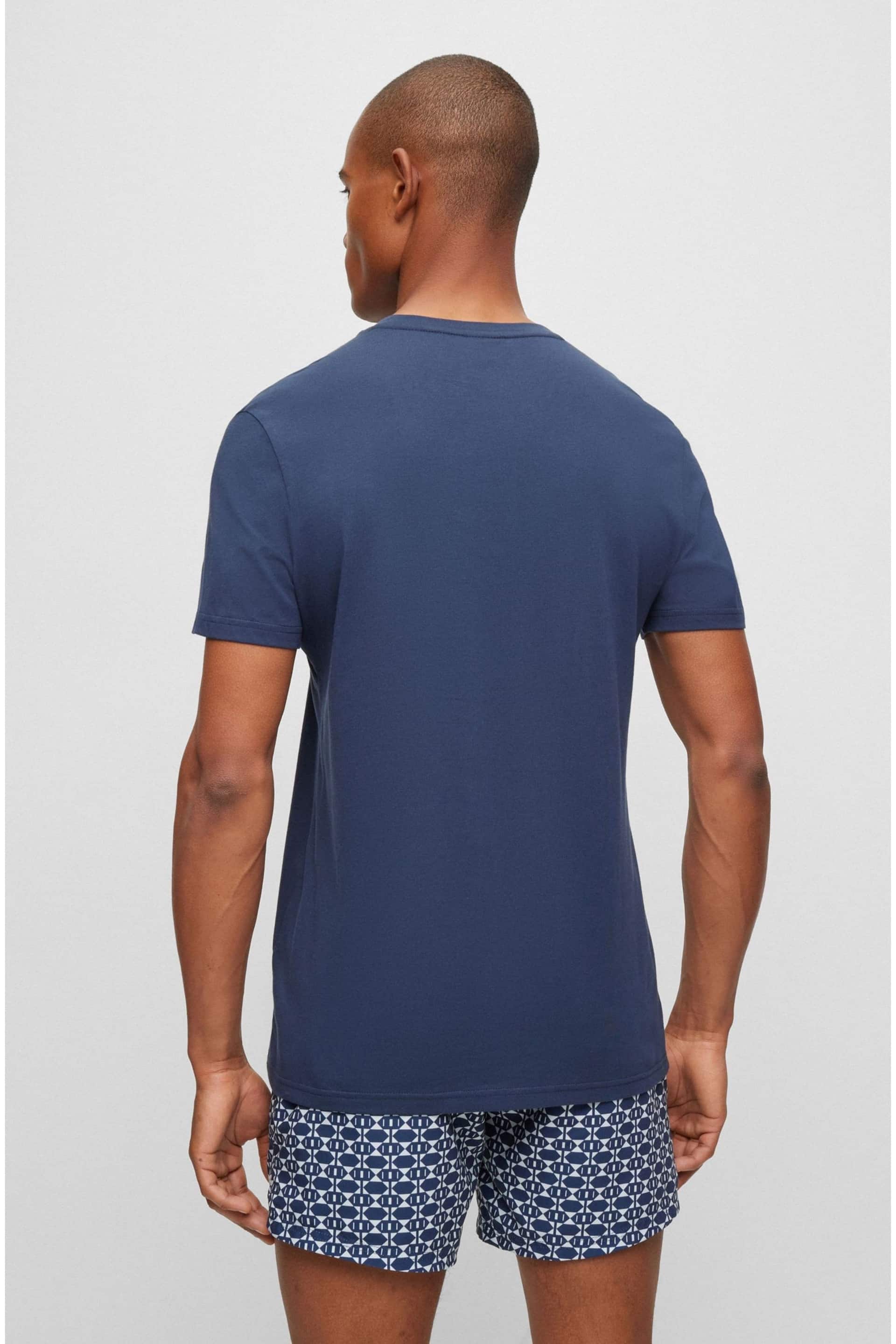 BOSS Dark Blue Large Chest Logo T-Shirt - Image 2 of 5
