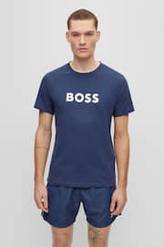 BOSS Dark Blue Large Chest Logo T-Shirt - Image 3 of 5