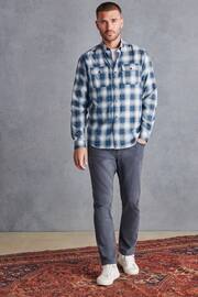 Grey/White Signature Brushed Flannel Check Shirt - Image 2 of 8