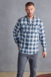 Grey/White Signature Brushed Flannel Check Shirt - Image 3 of 8