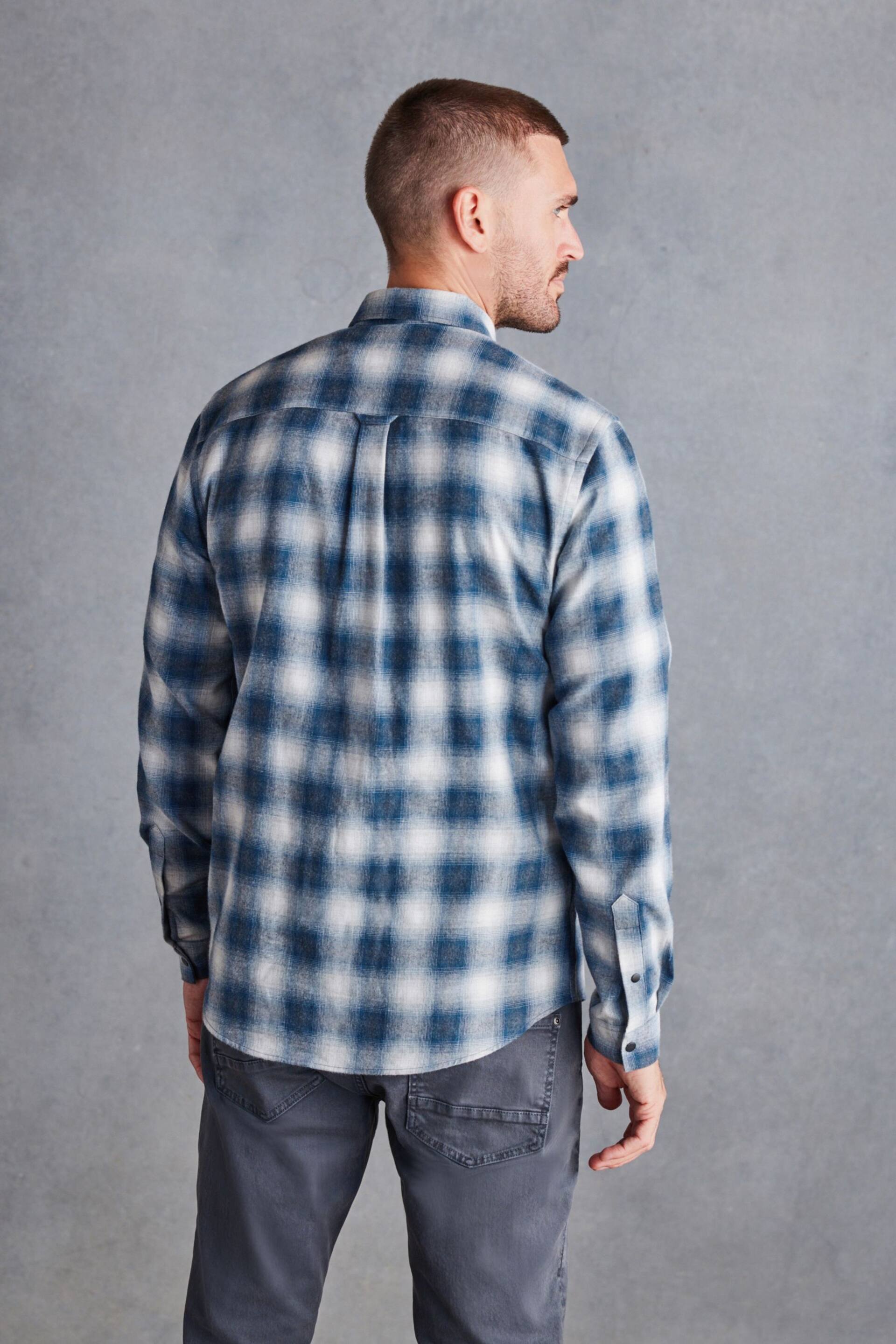 Grey/White Signature Brushed Flannel Check Shirt - Image 4 of 8