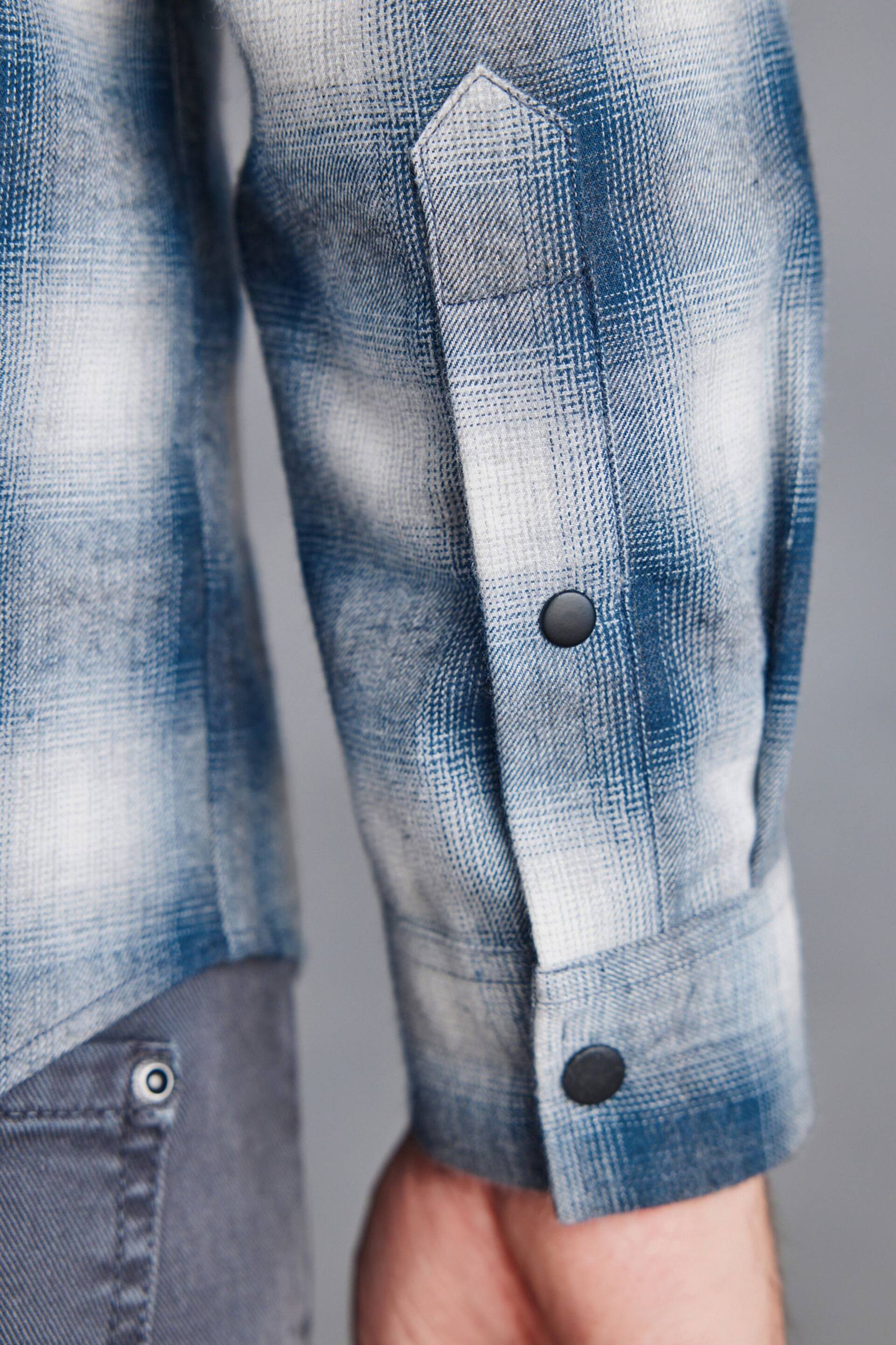 Grey/White Signature Brushed Flannel Check Shirt - Image 5 of 8
