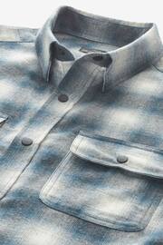 Grey/White Signature Brushed Flannel Check Shirt - Image 7 of 8