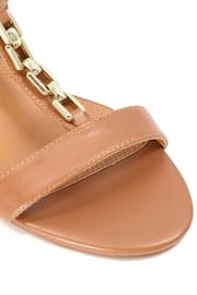 Dune London Brown Just Hardware Detail Block Sandals - Image 7 of 7