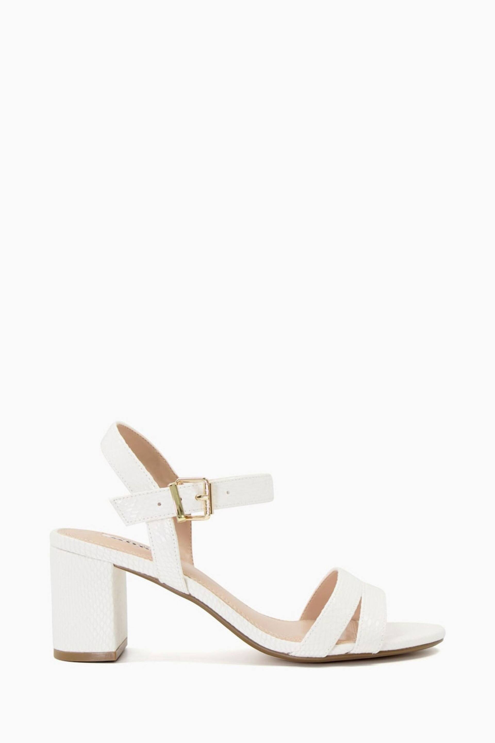 Dune London White Merisa 2 Part Block Heel Sandals - Image 3 of 7