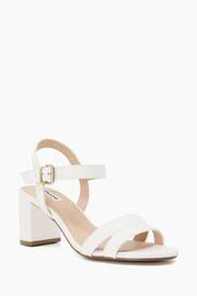 Dune London White Merisa 2 Part Block Heel Sandals - Image 4 of 7