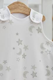 White Grey Moon & Stars Hip Dysplasia 100% Cotton Sleep Bag - Image 4 of 6