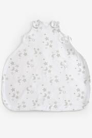 White Grey Moon & Stars Hip Dysplasia 100% Cotton Sleep Bag - Image 6 of 6