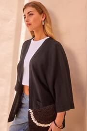 Black 100% Linen Jacket - Image 4 of 7