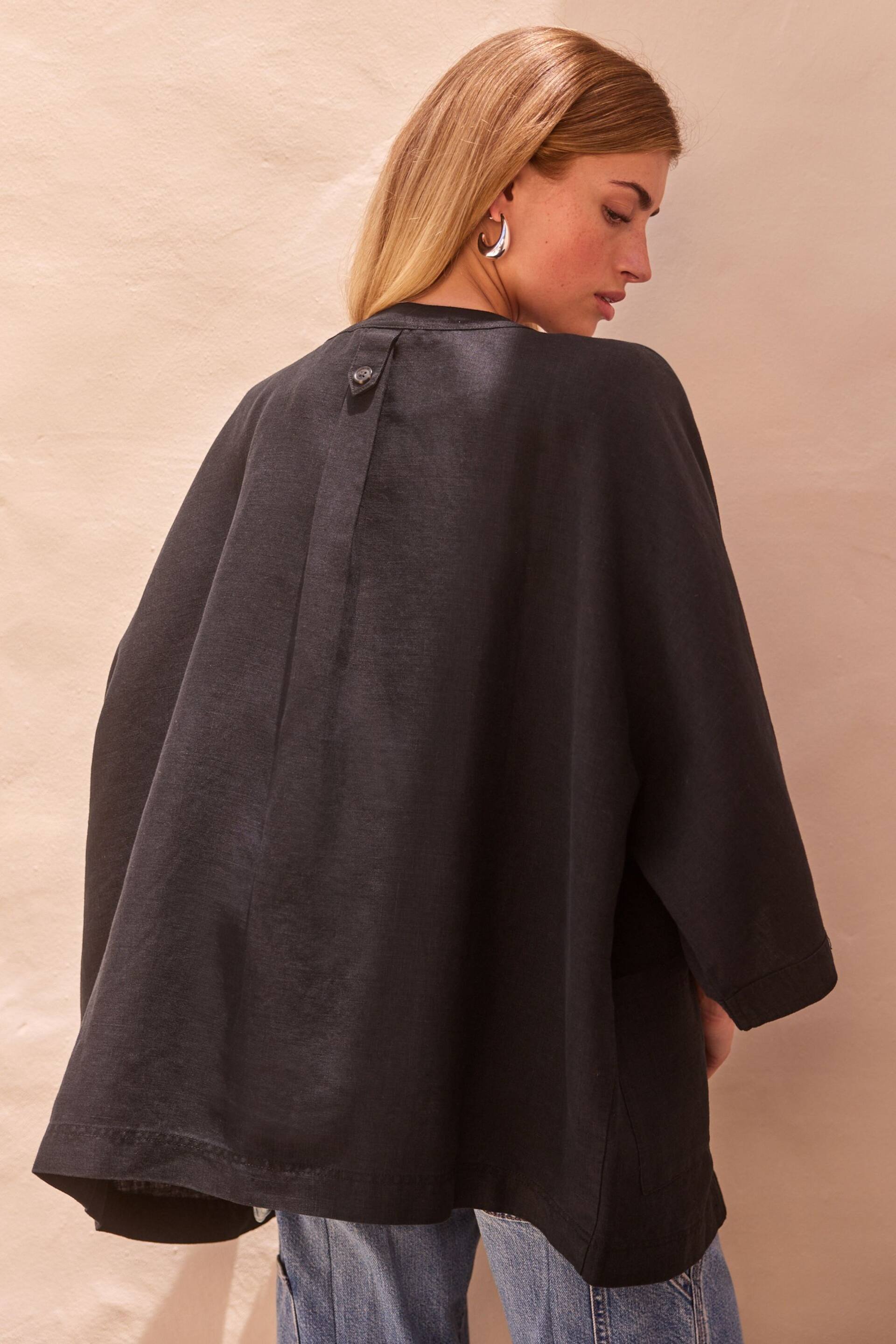 Black 100% Linen Jacket - Image 6 of 7
