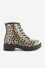 Leopard Print Standard Fit (F) Warm Lined Lace-Up Boots - Image 5 of 11