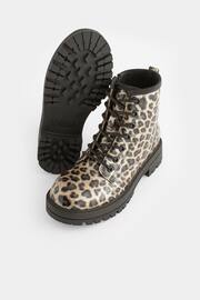 Leopard Print Standard Fit (F) Warm Lined Lace-Up Boots - Image 7 of 11