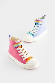 Little Bird by Jools Oliver Multi Older Pastel Rainbow Colourblock Canvas Trainers - Image 1 of 6