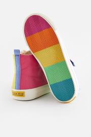 Little Bird by Jools Oliver Multi Older Pastel Rainbow Colourblock Canvas Trainers - Image 3 of 6