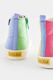 Little Bird by Jools Oliver Multi Older Pastel Rainbow Colourblock Canvas Trainers - Image 4 of 6