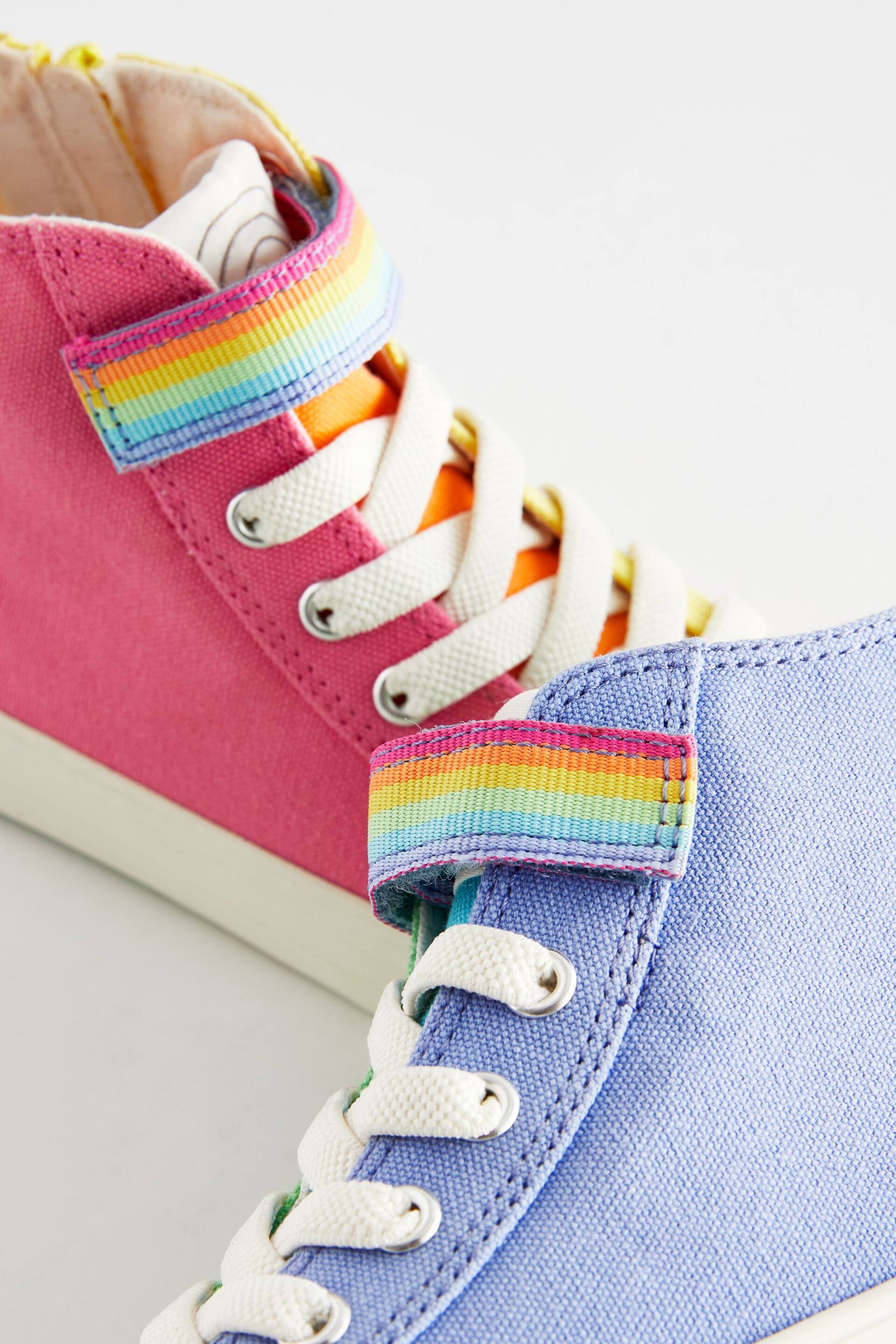 Little Bird by Jools Oliver Multi Older Pastel Rainbow Colourblock Canvas Trainers - Image 6 of 6