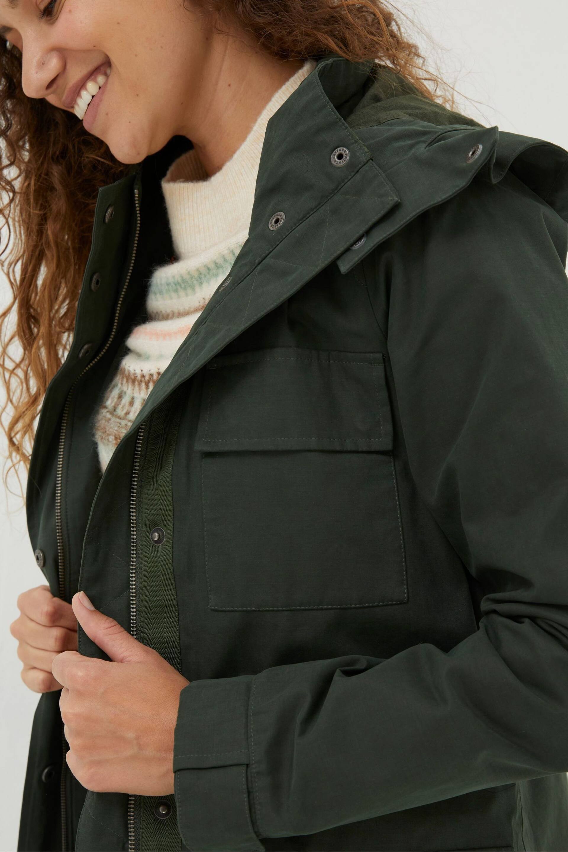 FatFace Green Tiegan Waterproof Coat - Image 3 of 6