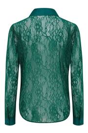 Pour Moi Green Forest Clara Lace Button Front Long Sleeve Shirt - Image 4 of 4