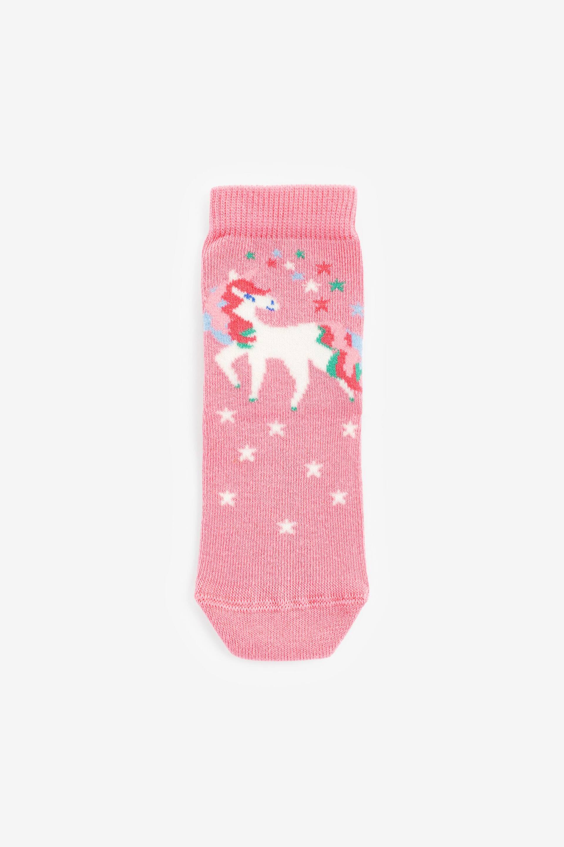 Pink 7 Pack Unicorn Cotton Rich Ankle Socks - Image 2 of 8