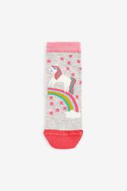 Pink 7 Pack Unicorn Cotton Rich Ankle Socks - Image 3 of 8